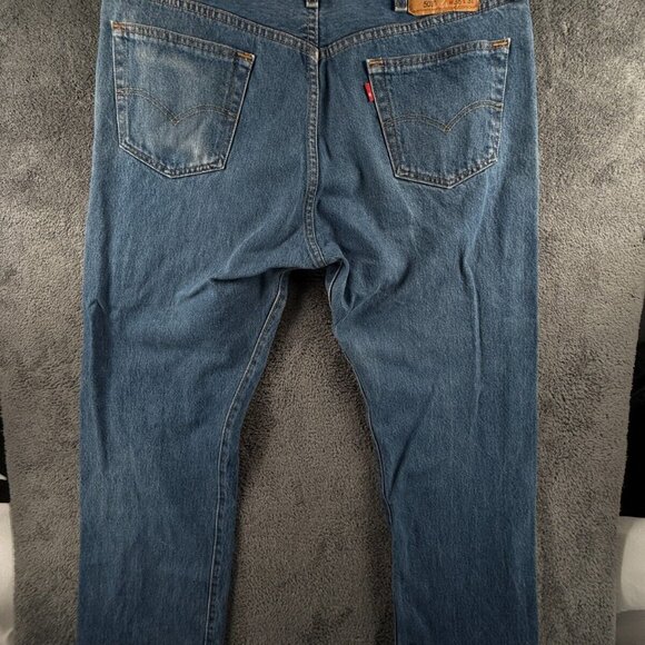 Levi’s 501 ACTL 37x29 Blue Denim Jeans Straight Leg Button Fly Classic Outdoor - Picture 14 of 16